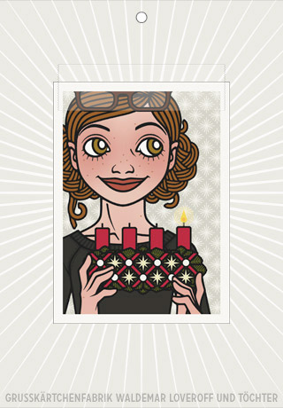 Elektronische Grußkarte von Lily Lux mit Passbild und Adventskranz