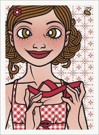 Lily Lux Passbild mit Hummel und roten Flipflops
